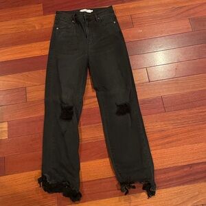 Buckle Black High Rise Women Jeans